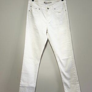 White Levi's Straight Leg High Rise Jeans